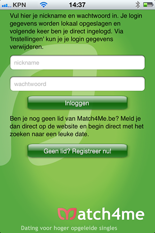 Match4me op je iPhone